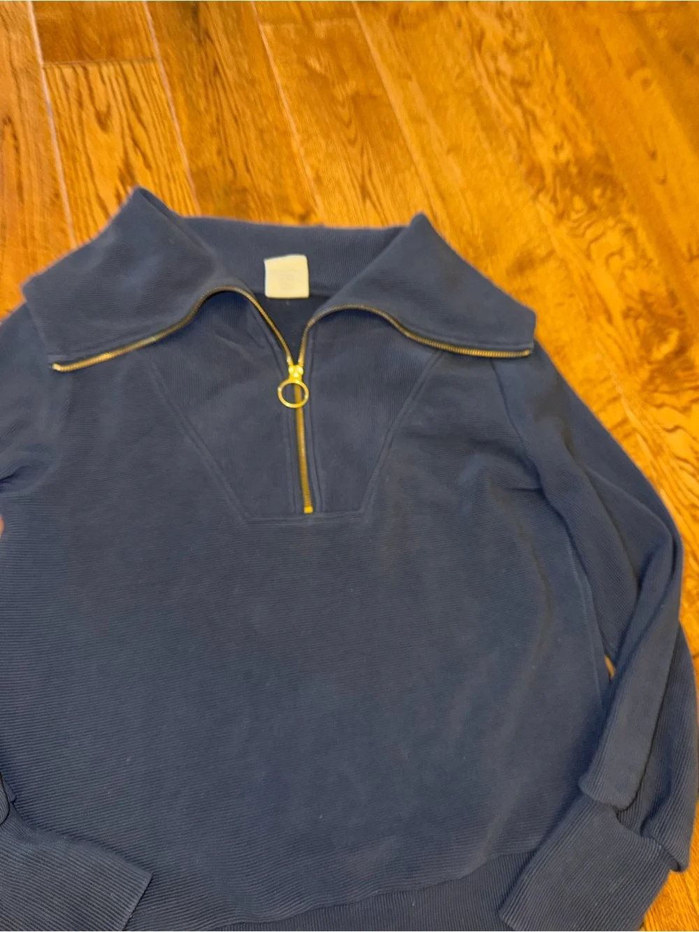 Women's Varley Vine Half Zip Pullover, Navy Gold Zip, XS great condition